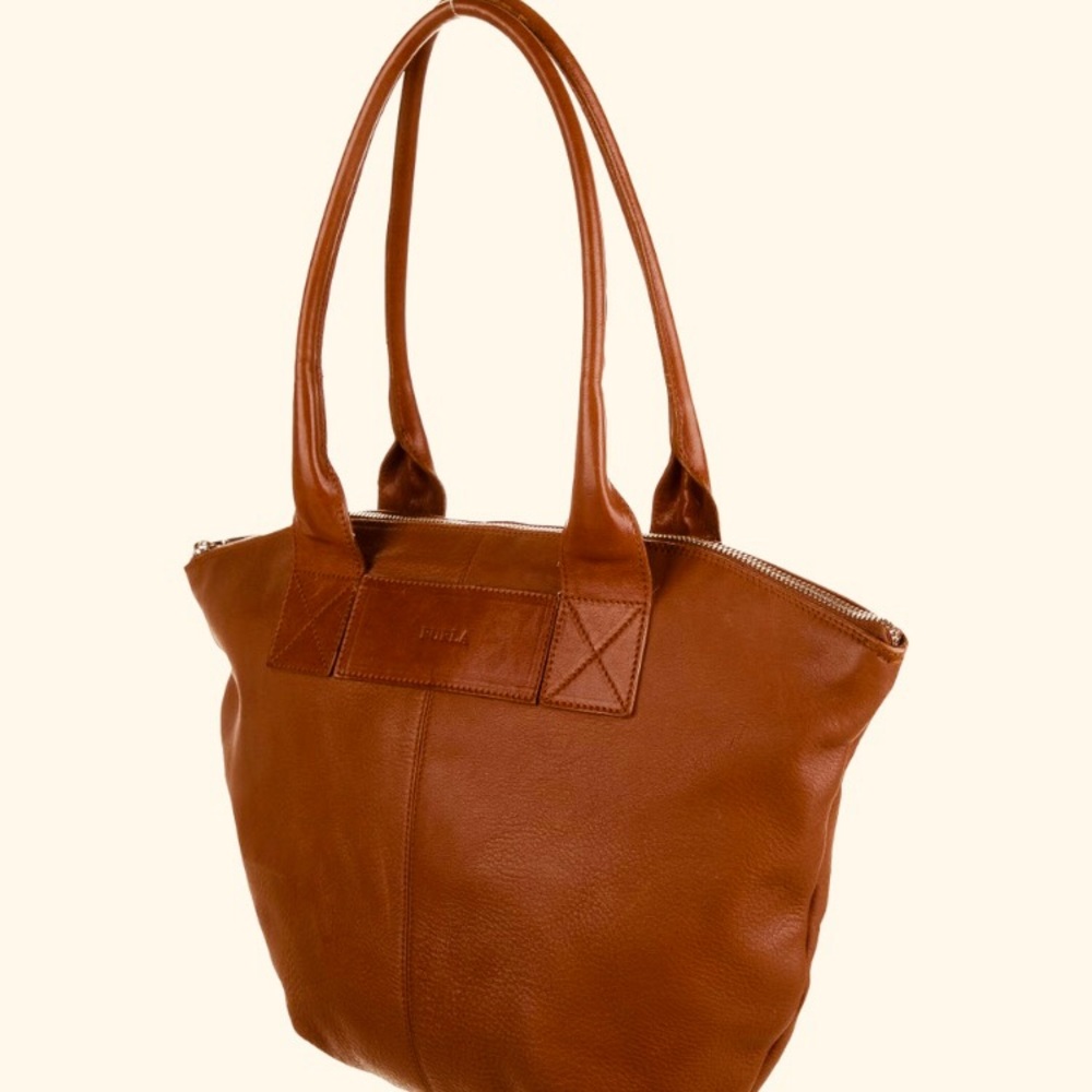 Furla brown leather shoulder bag